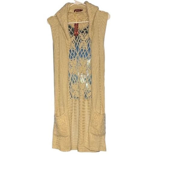 Open Front Duster Cardigan Sweater Vest L - Picture 8 of 9